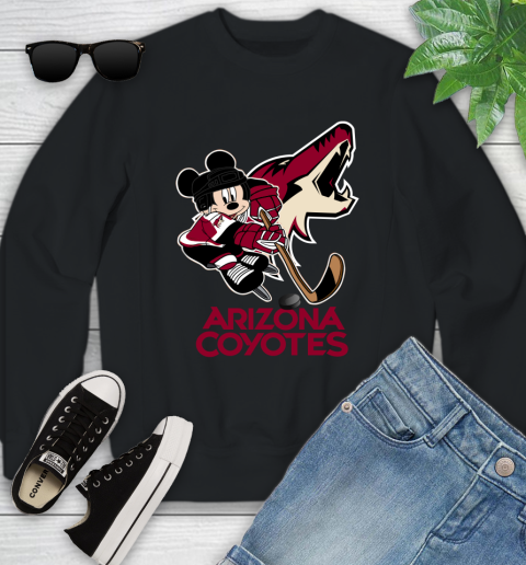 NHL Arizona Coyotes Mickey Mouse Disney Hockey T Shirt Youth Sweatshirt 2