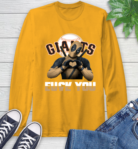 MLB San Francisco Giants Deadpool Love You Fuck You Baseball Sports Long Sleeve T-Shirt 2