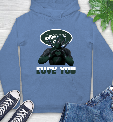 NHL New York Jets Deadpool Love You Fuck You Football Sports Hoodie 11