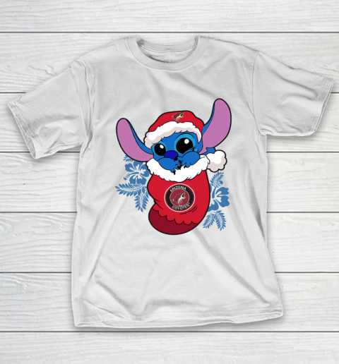 Arizona Coyotes Christmas Stitch In The Sock Funny Disney NHL T-Shirt 3