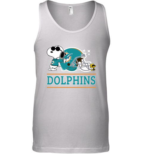 The Miami Dolphins Joe Cool And Woodstock Snoopy Mashup Tank Top