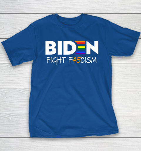 Biden Fight F45cism Shirt Biden Fight Fascism Anti Trump Youth T-Shirt - Image 7