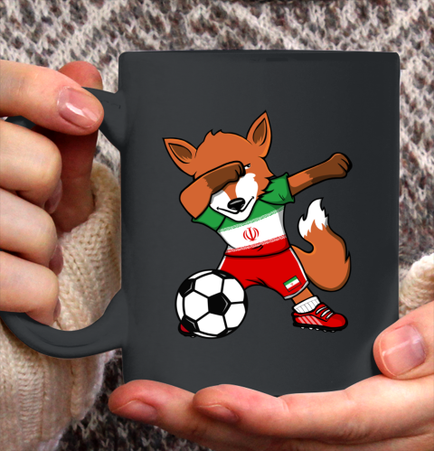 Dabbing Fox Iran Soccer Fans Jersey Iranian Football Lovers Ceramic Mug 11oz