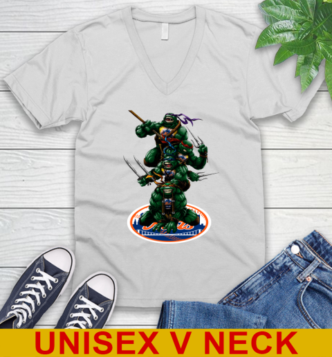 MLB Baseball New York Mets Teenage Mutant Ninja Turtles Shirt V-Neck T-Shirt