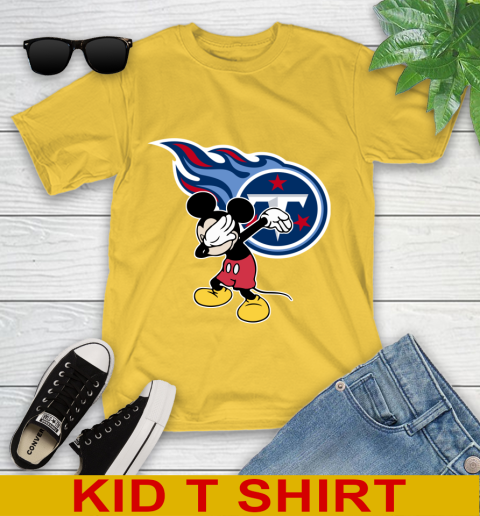 Tennessee Titans NFL Football Dabbing Mickey Disney Sports Youth T-Shirt 8