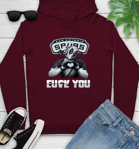 NBA San Antonio Spurs Deadpool Love You Fuck You Basketball Sports Youth Hoodie 7
