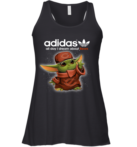 Baby Yoda Adidas All Day I Dream About Chicago Bears Racerback Tank