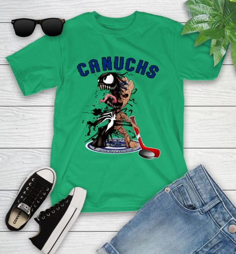 NHL Vancouver Canucks Hockey Venom Groot Guardians Of The Galaxy Youth T-Shirt 6