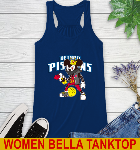 Detroit Pistons NBA Basketball Mickey Peace Sign Sports Racerback Tank 9