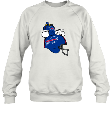 u3fk snoopy and woodstock resting on buffalo bills helmet sweatshirt 35 front white