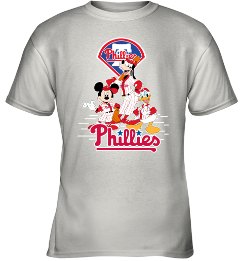 Philadelphia Phillies Mickey Donald And Goofy Baseball Youth T-Shirt