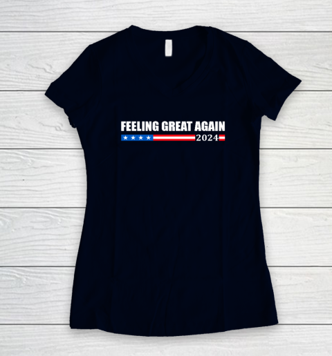 Feeling Great Again Trump 2024 Women's V-Neck T-Shirt 2
