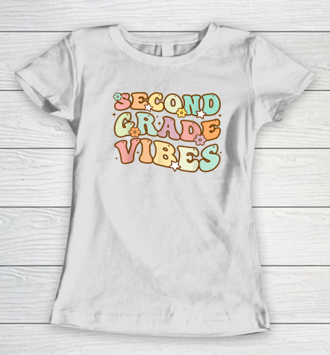 Back To School Second Grade Vibes Retro Teacher Women's T-Shirt