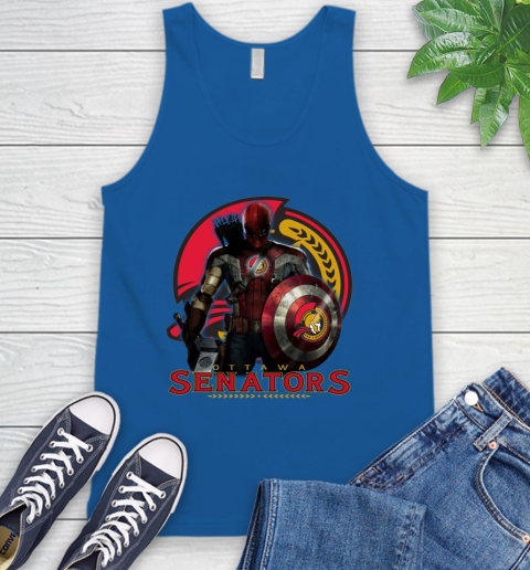 NHL Captain America Thor Spider Man Hawkeye Avengers Endgame Hockey Ottawa Senators Tank Top 5