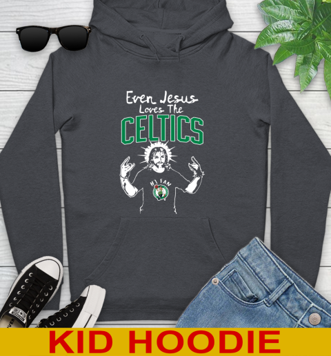 Boston Celtics NBA Basketball Even Jesus Loves The Celtics Shirt Youth Hoodie 9