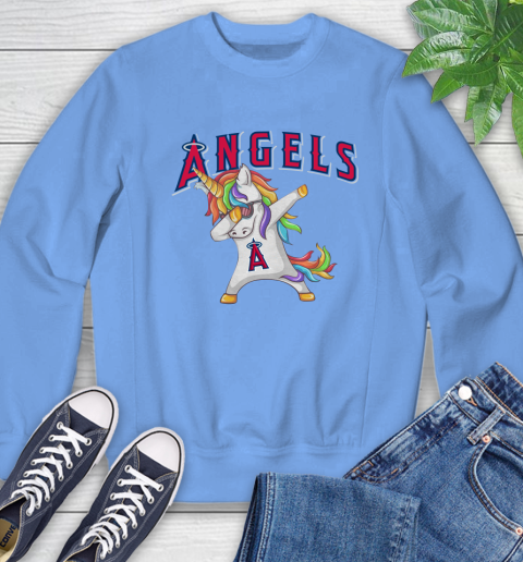 Los Angeles Angels MLB Baseball Funny Unicorn Dabbing Sports Sweatshirt 11