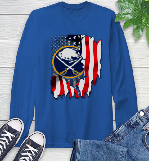 Buffalo Sabres NHL Hockey American Flag Long Sleeve T-Shirt 10