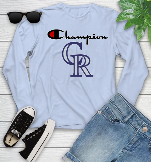 MLB Baseball Colorado Rockies Champion Shirt Youth Long Sleeve 6