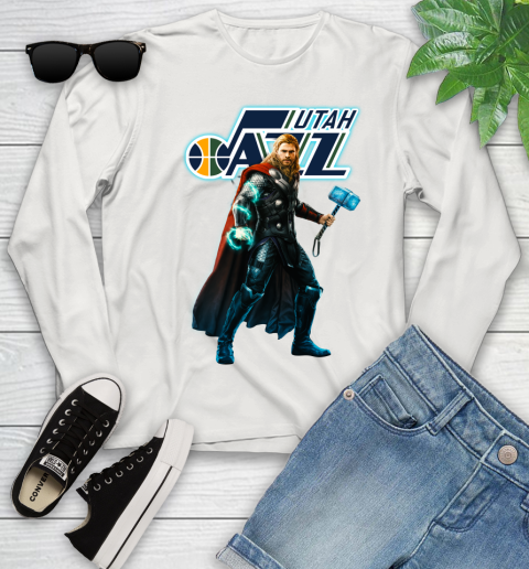 NBA Thor Avengers Endgame Basketball Utah Jazz Youth Long Sleeve 12