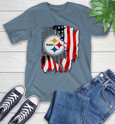 Pittsburgh Steelers NFL Football American Flag T-Shirt - Image 9
