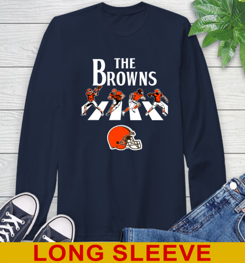 NFL Football Cleveland Browns The Beatles Rock Band Shirt Long Sleeve T-Shirt 3