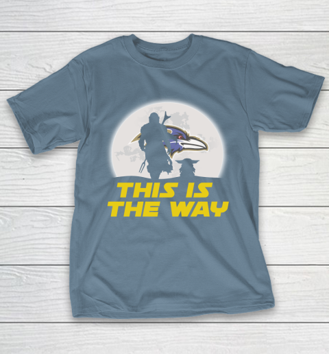Baltimore Ravens NFL Football Star Wars Yoda And Mandalorian This Is The Way T-Shirt 6