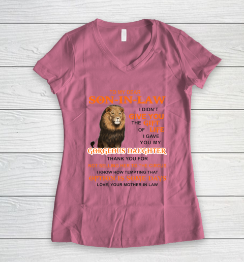 To My Dear Son In Law Women's V-Neck T-Shirt 7