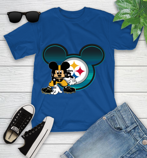 NFL Pittsburgh Steelers Mickey Mouse Disney Football T Shirt Youth T-Shirt 9