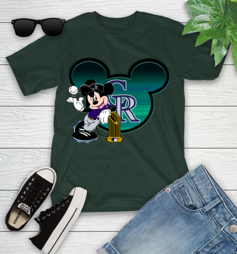 MLB Colorado Rockies The Commissioner's Trophy Mickey Mouse Disney Youth T-Shirt 5