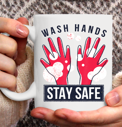 Nurse Shirt Wash your Hands and Stay Safe Virus Flu Funny Don't Panic T Shirt Ceramic Mug 11oz