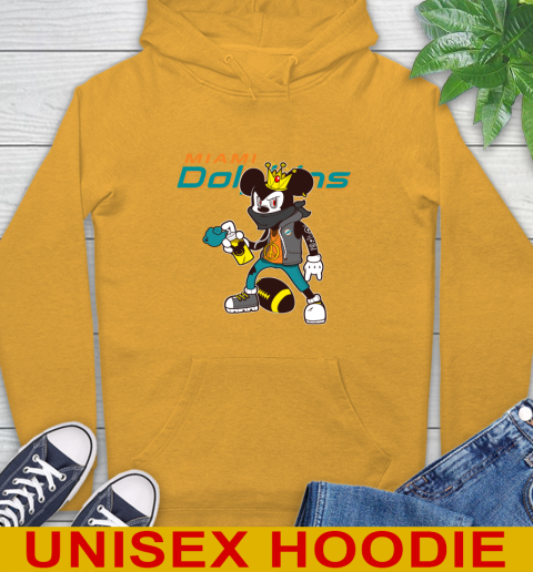 Miami Dolphins NFL Football Mickey Peace Sign Sports Hoodie 3