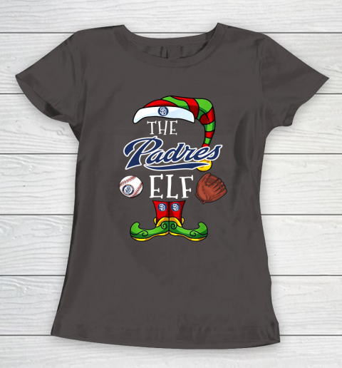 San Diego Padres Christmas ELF Funny MLB Women's T-Shirt 7