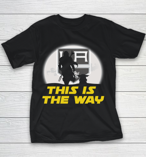 Los Angeles Kings NHL Ice Hockey Star Wars Yoda And Mandalorian This Is The Way Youth T-Shirt