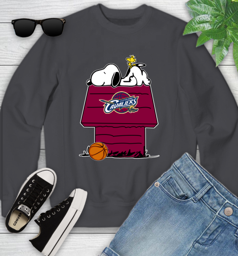 Cleveland Cavaliers NBA Basketball Snoopy Woodstock The Peanuts Movie Youth Sweatshirt 6
