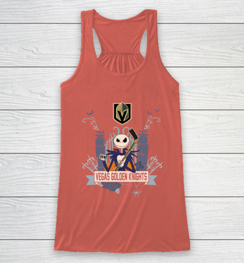 NHL Vegas Golden Knights Hockey Jack Skellington Halloween Racerback Tank 3