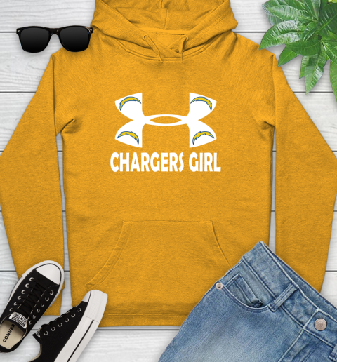 NFL Los Angeles Chargers Girl Under Armour Football Sports Youth Hoodie 2
