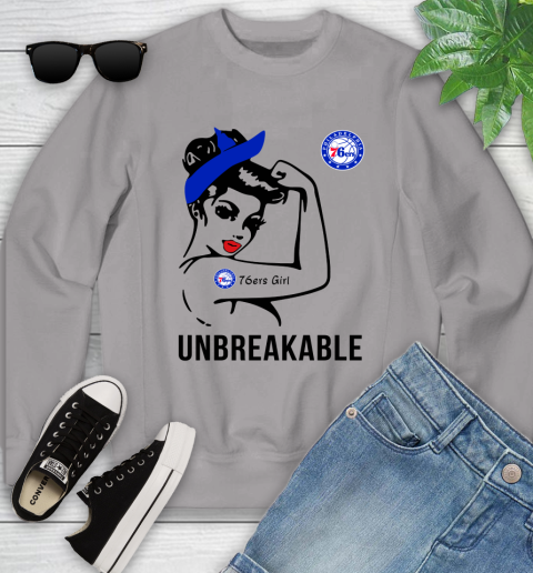 NBA Philadelphia 76ers Girl Unbreakable Basketball Sports Youth Sweatshirt 2