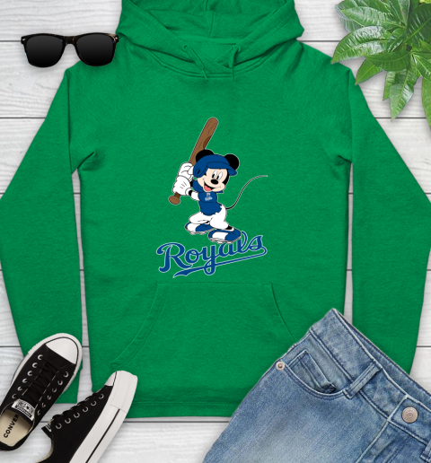 MLB Baseball Kansas City Royals Cheerful Mickey Mouse Shirt Youth Hoodie 7
