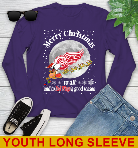 Detroit Red Wings Merry Christmas To All And To Red Wings A Good Season NHL Hockey Sports Youth Long Sleeve 4