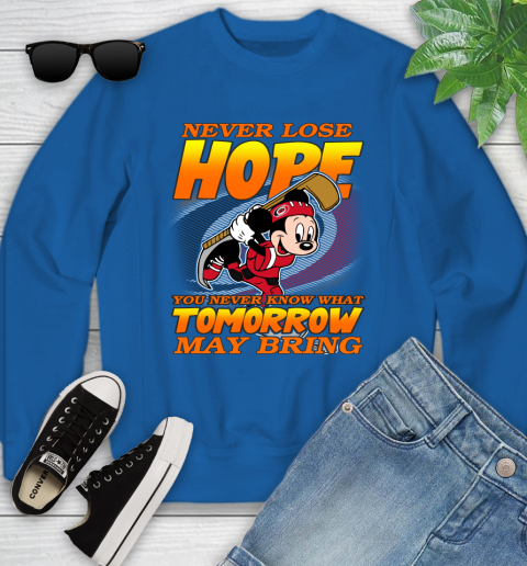 Carolina Hurricanes NHL Hockey ootball Mickey Disney Never Lose Hope Youth Sweatshirt 7