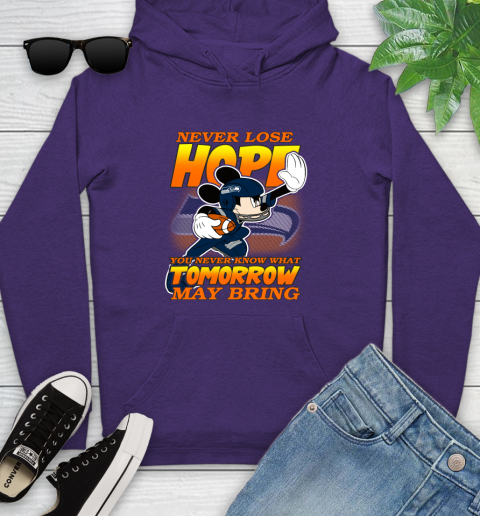 Seattle Seahawks NFL Football Mickey Disney Never Lose Hope Youth Hoodie 5