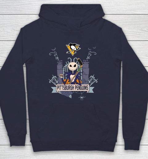 NHL Pittsburgh Penguins Hockey Jack Skellington Halloween Hoodie 2