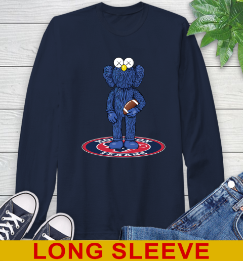 NFL Football Houston Texans Kaws Bff Blue Figure Shirt Long Sleeve T-Shirt 4