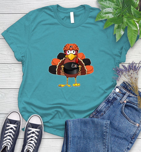 Philadelphia Flyers Turkey Thanksgiving Day Women's T-Shirt 12