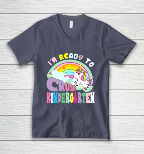 Back to school shirt ready to crush kindergarten unicorn V-Neck T-Shirt 15
