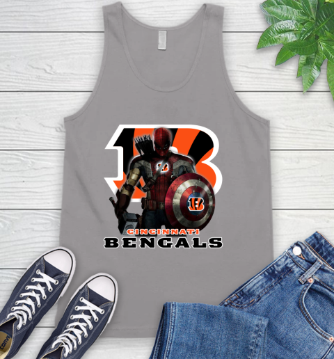 NFL Captain America Thor Spider Man Hawkeye Avengers Endgame Football Cincinnati Bengals Tank Top 4