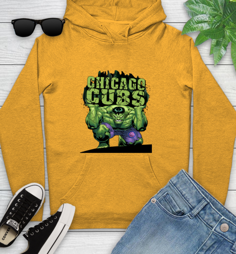 Chicago Cubs MLB Baseball Incredible Hulk Marvel Avengers Sports Youth Hoodie 3