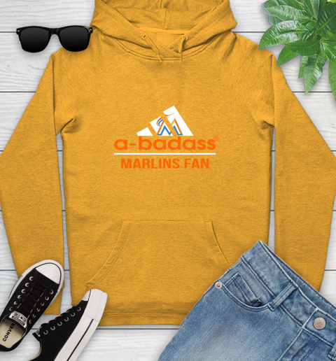 MLB A Badass Miami Marlins Fan Adidas Baseball Sports Youth Hoodie 2