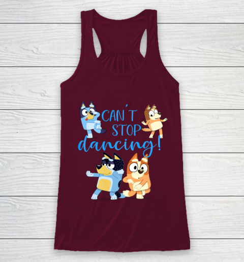 Bluey Dad Cant Stop Dancing For Father Day Racerback Tank 3
