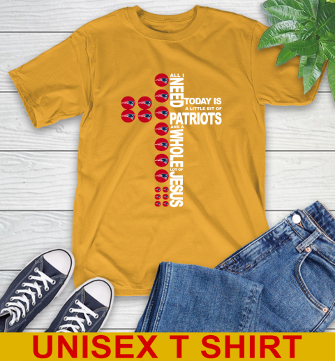 NFL All I Need Today Is A Little Bit Of New England Patriots Cross Shirt T-Shirt 2